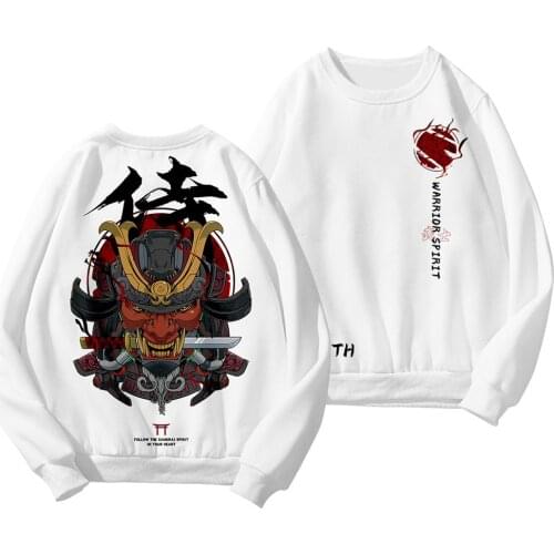 Fashion Men Hip Hop Costume Japanese Casual Sweatshirts Streetwear Round Neck Loose Thickening Pullover Harajuku Devil Sweater