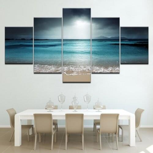 5 Panels Modular Fashion Beach Ocean Sea Paintings Wall Art 5 Piece Prints Pictures Canvas Painting Home Decor Artwork
