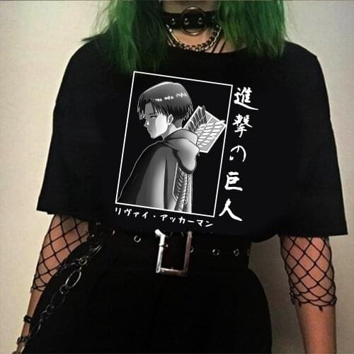 Mens Shirt Anime Attack on Titan Printed Short Sleeved T Shirt Casual Harajuku Tops Male