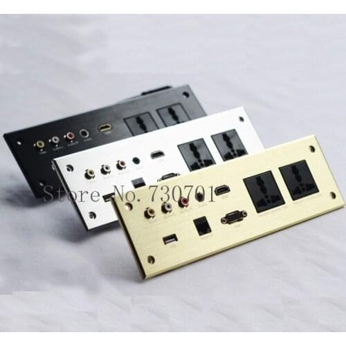 2019 wall socket \ HD HDMI \ VGA USB NETWORK RJ45 Video information outlet panel /multimedia home hotel rooms KTV wall socket