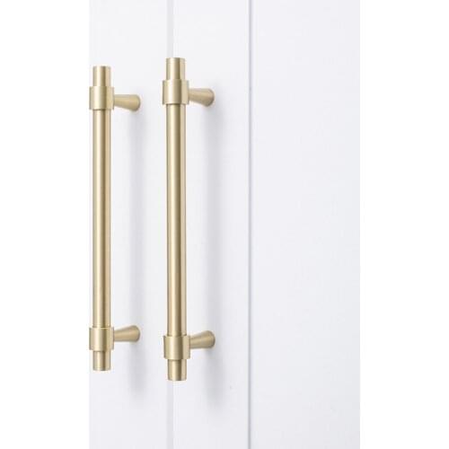 Nordic Light Luxury Cabinet Pure Copper Brass Handle Drawer Cupboard Wardrobe Door Handle Cabinet Door Gold
