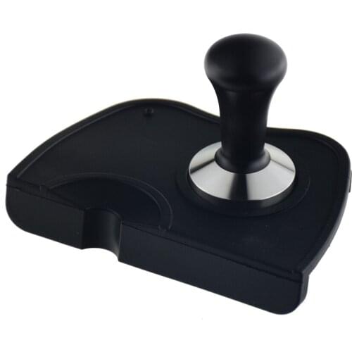 304 Stainless Steel Base Coffee Tamper 58mm Espresso Coffee Powder Hammer V60 Barista Coffee Machine Silicone Corner Mat