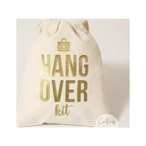 Personalized gold bridesmaid survival wedding Bachelorette Hangover Kits party Candy pouches Perfect Blend favor bags