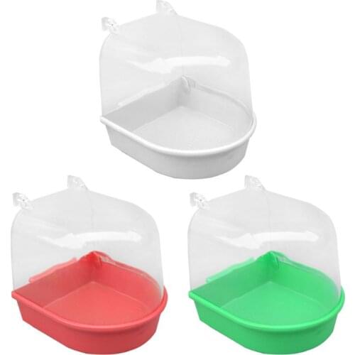 Plastic Hanging Bathtub High Transparent Bird Bathing Tub for Parrots Birds