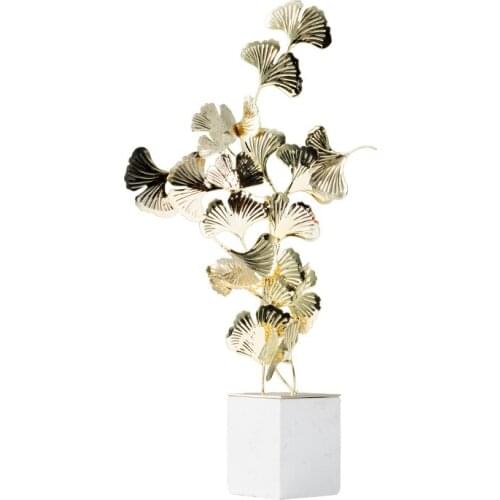 TT Yuju Entry Luxury Home Ornament Living Room TV Cabinet Side Cabinet Ginkgo Leaf Sculpture Artwork Hotel Ornaments