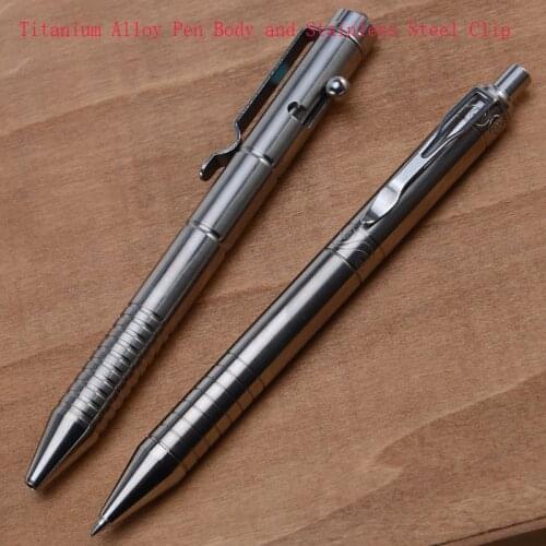 Handmade Gun Bolt Gel Pen TC4 Titanium Alloy Signature Pen with Clip Polishing Process Tactical Pen Self Defense EDC Outdoor