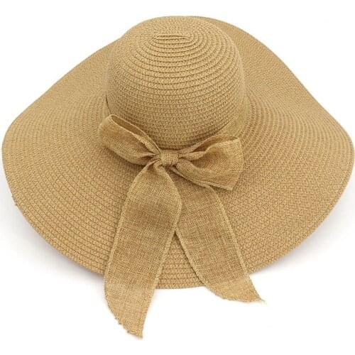 Summer new style wide brim big brim straw hat spring girl outdoor beach sunshade hat women leisure travel hat
