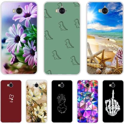 Silicone Phone Case for Huawei Y6 2017 / Y5 2017 Case Soft Tpu Back Cover Coque Etui Bumper 360 Full Protective Transparent Para