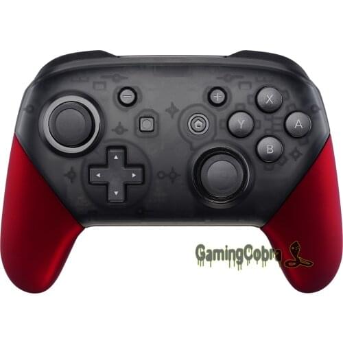EXtremeRate Red Soft Touch Custom Handle Grips Housing Shell DIY Replacement Parts for NS Switch Pro Controller