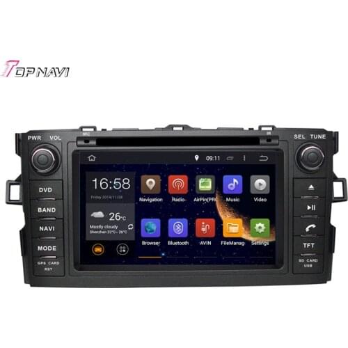 Topnavi Quad Core Android 6.0 Car DVD Play for TOYOTA AURIS/COROLLA HATCHBACK/COROLLA 2012- Autoradio GPS Navigation