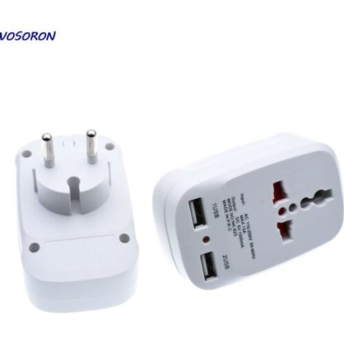 Universal 5V 1000mA Electric Dual USB Charger Adapter EU Plug With LED Wall Socket Charging Power Outlet Home Travel