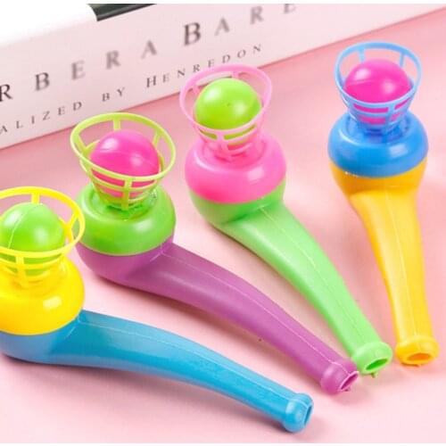 Funny Floating Blow Balls Tube Toy Classic Traditional Plastic Suspension Blowing Ball Recall Children Toy Kids Holiday Gift