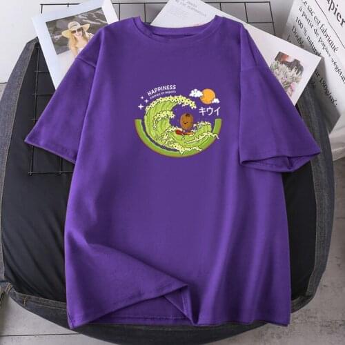 Fruits Kiwi Print Woman T-shirts Fashion O-neck Tops High Quality Summer Tees Short Sleeve Retro Camisetas Oversize Lady Clothes