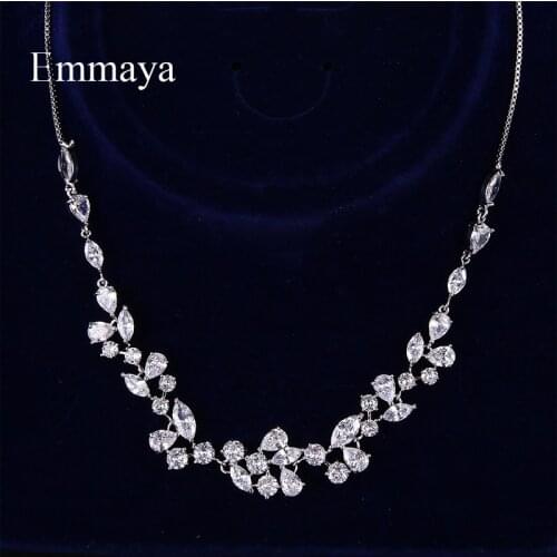 Emmaya Fashion Statement Flower Model Necklace Made By AAA Cubic Zircon Elegant Jewelry For Women Attractive Gift In Party