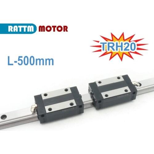 High Quality 1set CNC 20mm Square Linear Guide Rail TRH20 500mm& 2pcs TRH20B Slider Block for CNC Router DIY