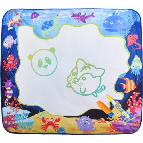 98x98cm Ocean Animal Water Doodle Mat Magic Pen Writing Painting Baby Blanket Kid Gift Early Educational Classic Toys