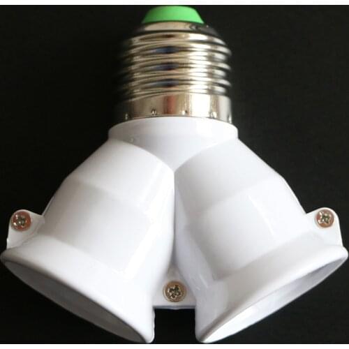 E27 to 2 E27 Lamp Socket Light Holder Screw Bulb Base Splitter Converter Adaptor