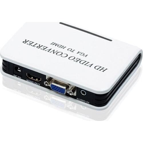 VGA To HDMI-compatible Converter Computer Box To TV Monitor Projector Device Adapter HD 1080P With Audio Video Sync Adapter