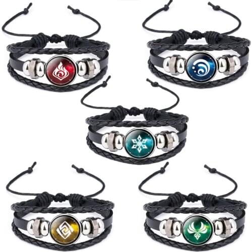 Anime Genshin Impact Game Cosplay Prop Eye of God Water Wind Thunder Fire Rock Ice Element Bracelet Jewelry Accessories