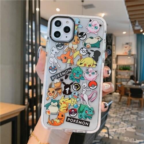 Pocket Monsters Pokemon Pikachu Phone Case for IPhone X XS 11 Pro Max 12 Pro Max Cases Cartoons Cute Phone Covers TPU Cases Gift
