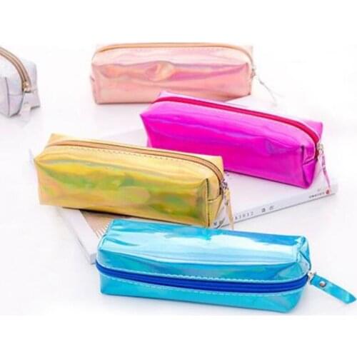 Iridescent Laser Pencil Case Quality PU School Supplies Stationery Gift Pencilcase School Cute Pencil Box LX8768