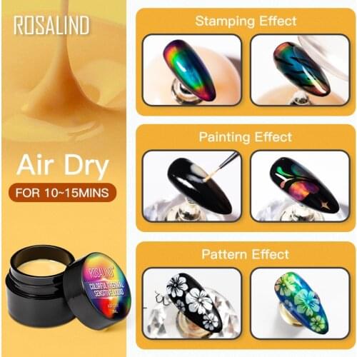 ROSALIND Colorful Thermal Sensitive Varnishes 2ml Gel Nail Art Design Air Dry Color Changing Lacquer Painting Gel Semi Permanent