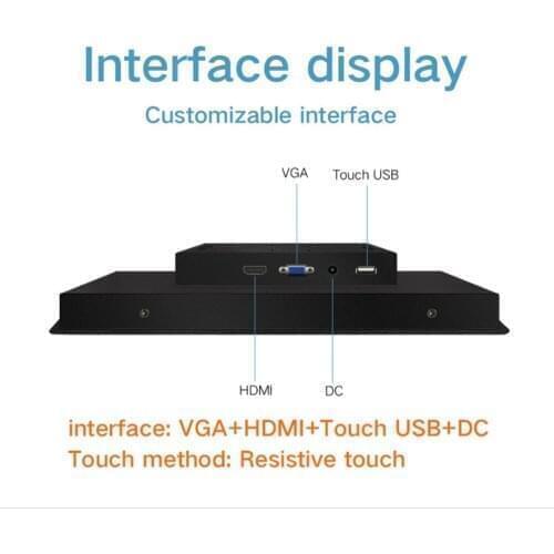 Cheap metal case 12 Inch Capacitive Touch Screen Monitor Industrial Open Frame Lcd Monitor