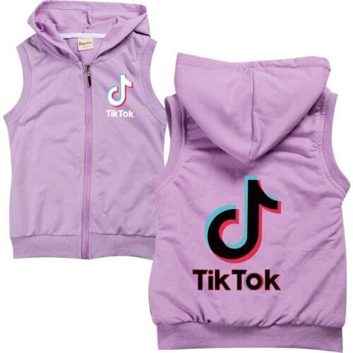 TIK TOK Printing childrens vest for girls boy baby cotton vest baby girl clothes kids cartoon waistcoat outwears jacket vest