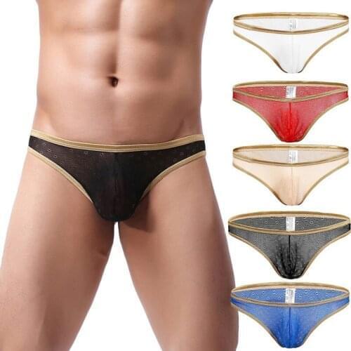 M-XXL New Multicolor Mesh sexy mens underwear thong breathable mens thong חוטיני סקסי Gay sex panties Soft and comfortable T3