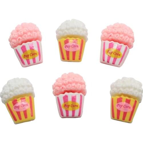 Miniature Resin Cute Popcorn Simulation Food Flatback Cabochon Scrapbooking Phone Diy Craft Embellishments Accessories