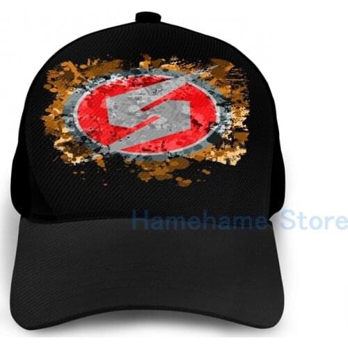 Fashion Metroid Symbol Splatter Basketball Cap men women Graphic print black Unisex adult hat