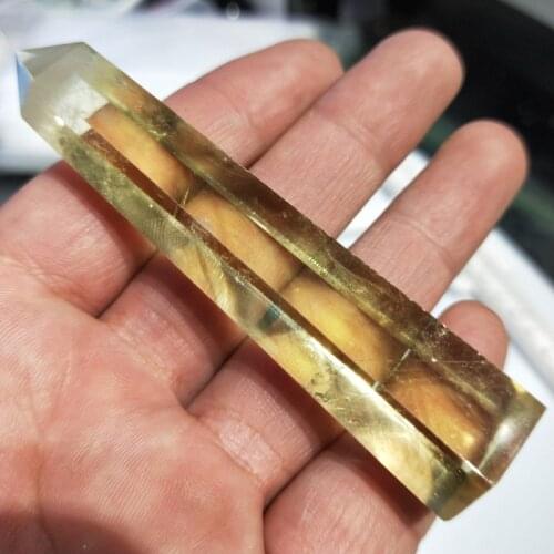 70-80mm Natural Yellow Citrine Wand Crystal Quartz Sceptres Prism Points Healing Pillar Rock stones and Mineral Gifts Home decor