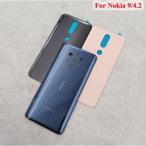 New Back Glass Rear Battery Cover For Nokia 4.2 TA-157 Door Housing Case Repair Replacement Parts For Nokia 9 PureView & Sticker