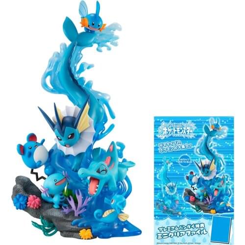 New Megahouse Pokemon MH Gem Benefits Mudkip Vaporeon Eevee Totodile PVC Action Anime Figure Toys Collection