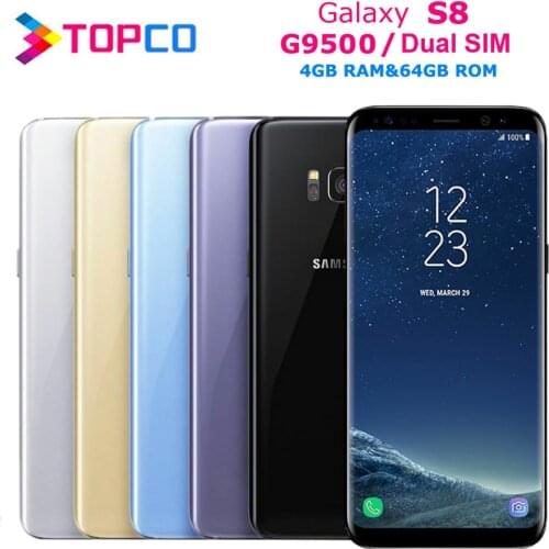 Samsung Galaxy S8 G9500 Original Unlocked 4G Android Mobile Phone Octa Core Snapdragon 835 5.8" 12MP&8MP RAM 4GB ROM 64GB NFC