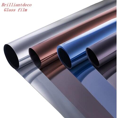 Static cling Solar film glue free glass film Window sunscreen PVC insulation film Building sliver anti-UV glass film 45x200cm