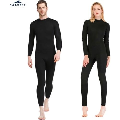 Sbart 1.5mm Neoprene Full Body Wetsuit For Men Women One Piece Couple Swimming Surfing Snokling Spearfishing Diving Suit Black