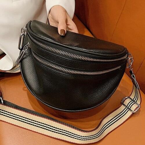Luxury Genuine Leather Handbags Fashion Cowhide One Shoulder Handbag Diagonal Multi-Purpose Chest Bag UNSEX
