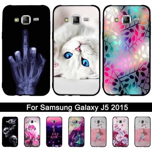 Silicone Case For Samsung Galaxy J5 2015 Soft TPU Cover Case For Samsung J5 2015 J500 J500F J500H 3D Relief Printed Shells Bags