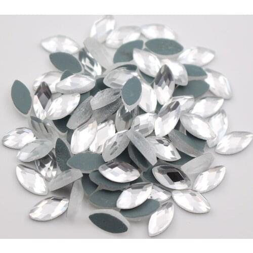 130pcs 5x10mm Crystal Horse Eye Shape Iron on Rhinestones Adhesive Strass Stones and Crystals Hot fix Rhinestones For Clothes