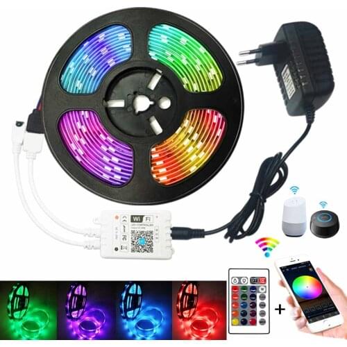 WiFi LED Strip 15M 20M RGB Ribbon Waterproof RGB LED Strip Light 5M 10M LED Light Strip Tape Diode DC 12V Control