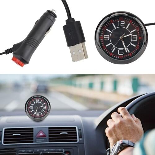 Mini Pointer Clock Auto Watch Automobiles Interior Universal Car Clock Display Time Digital Luminous Dashboard Ornament