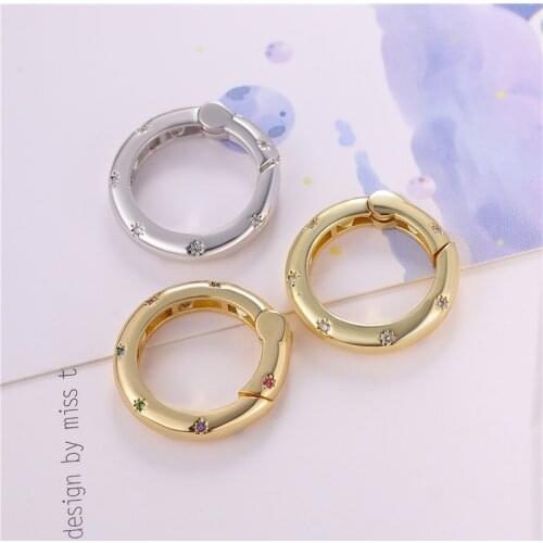 JUYA New Press Hooks Spiral Clasps For Jewelry Making Cubic Zirconia DIY Clasp Connectors Handmade Jewerly Findings Accessories