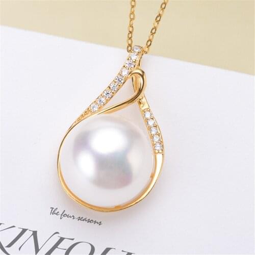 Factory Wholesale Real Solid S925 Sterling Silver Accessories DIY Jewelry Making Pearl Pendant For Women Charm Gift