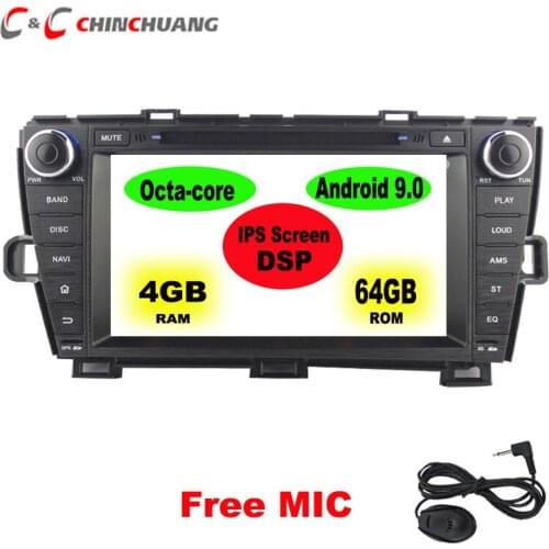 1280 x 720 IPS Screen 64GB 4GB DSP Octa Core Android 9.0 Car DVD Player for Toyota Prius 2009-2013 Left/Right Driving Radio GPS