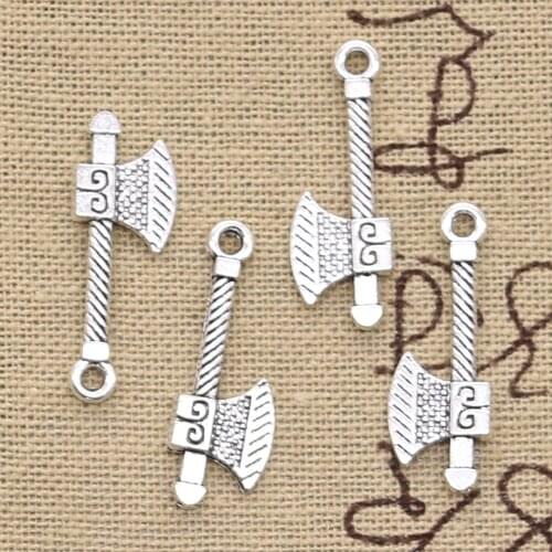 15pcs Charms Ax Tomahawk 27x10mm Antique Pendant Fit Vintage Tibetan Silver Color DIY Handmade Jewelry