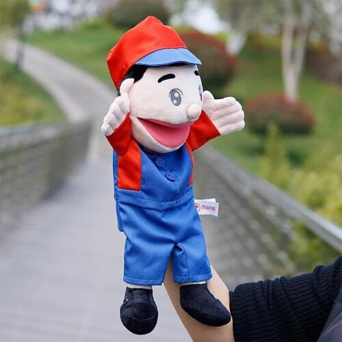 35cm school rofessional Plush toy hand puppet Courier doctor nurse, farmer, chef, electrician, police, fireman,hand puppets