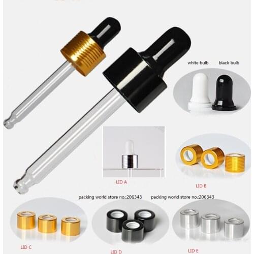 5ml-100ml aluminum cap silicon/glass dropper essential oil whitening serum liquid sport removal skin care packing