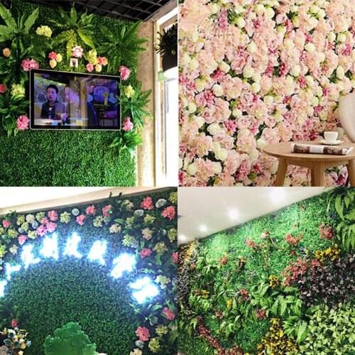 5Pcs/lot 40*60cm Artificial Plant Encrypted Flower Wall Wedding Carpet Decoration Hydrangea Flowers Pure Color