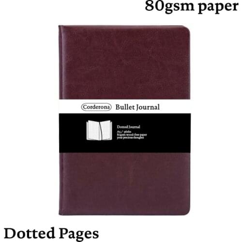 A5 Classic Dotted Notebook Dot Grid Journal Hard Cover Travel Planner Diary